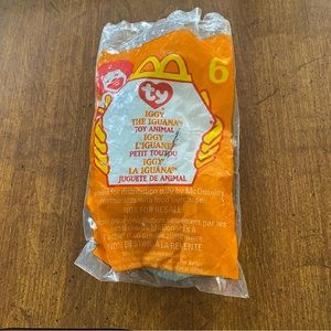 Vintage 1999 NEW IN BAG McDonald’s Ty #6 - Iggy The Iguana Happy Meal Toy